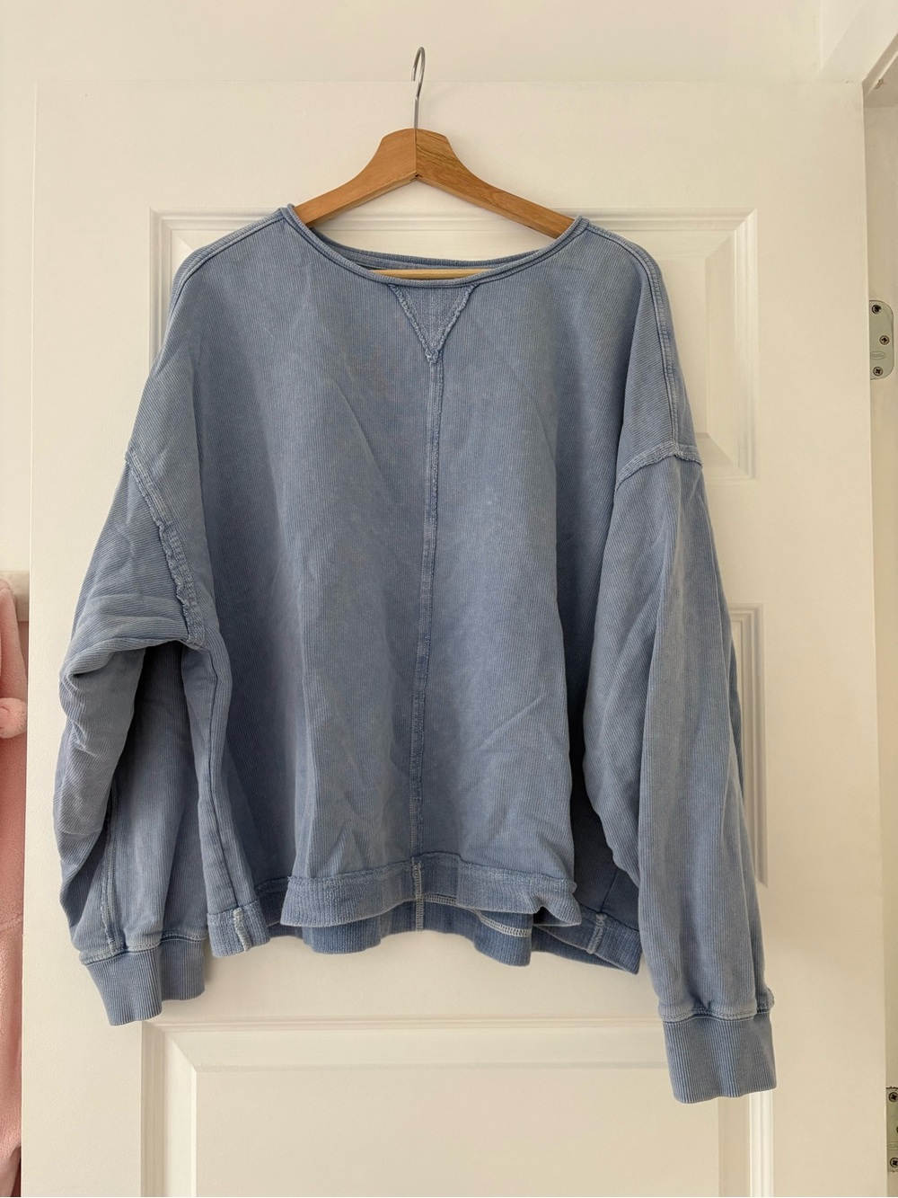 aerie Oversized Light Blue Crewneck Sweatshirt